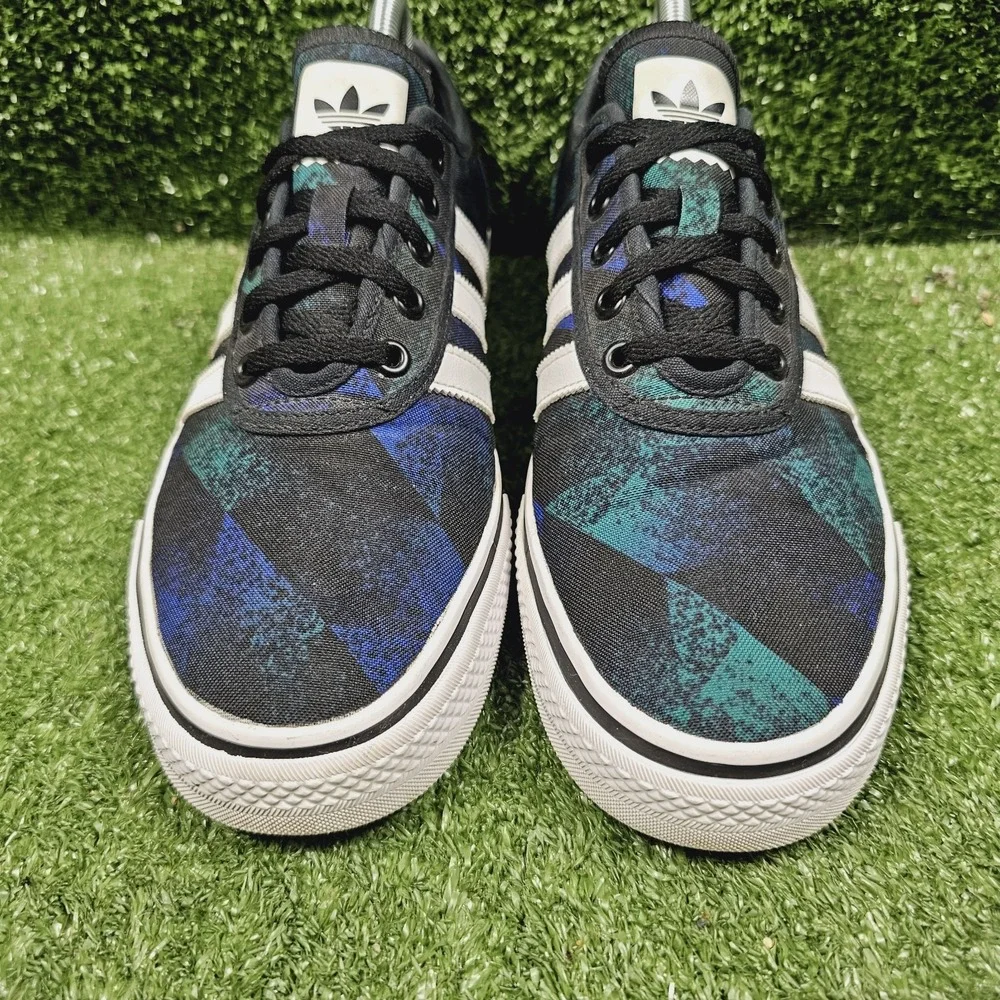 Adidas Adi Ease Black Blue Teal Athletic Casual Skateboard Sneakers Mens Size 8